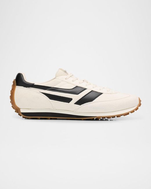 Tom Ford Men's White Mick Tech Fabric And Suede Sneakers