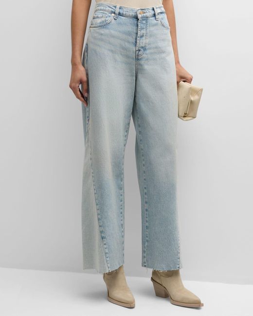 7 For All Mankind Blue Zoey Wide-Leg Jeans