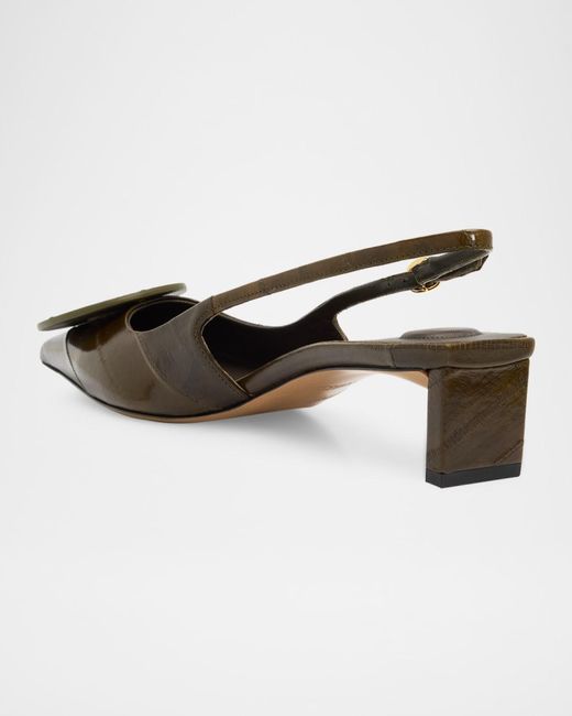 Jacquemus Green Les Slingbacks Eel Leather Pumps