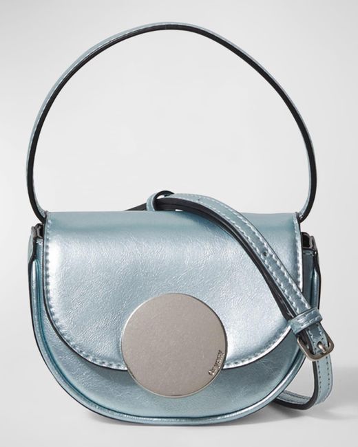 orYANY Blue Lottie Petite Leather Crossbody Bag
