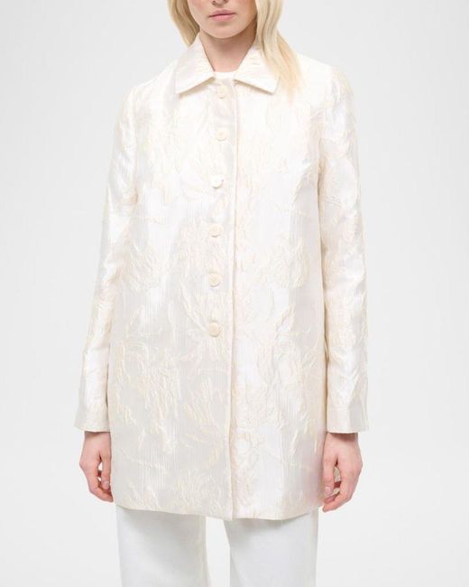 Staud White Halton Metallic Brocade Jacket