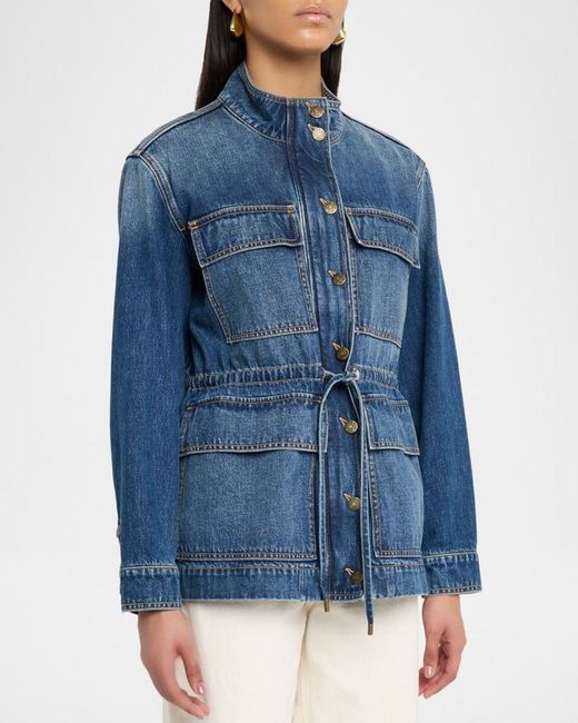 Veronica Beard Blue Truman Denim Anorak Jacket