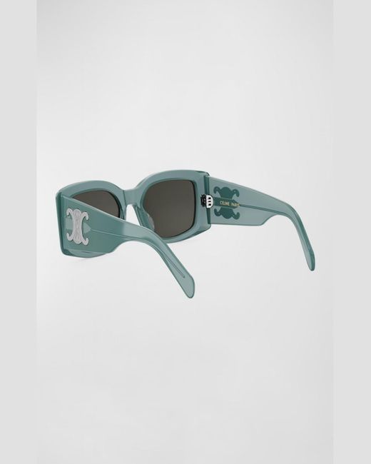 Céline Blue Triomphe Rectangular Acetate Sunglasses for men