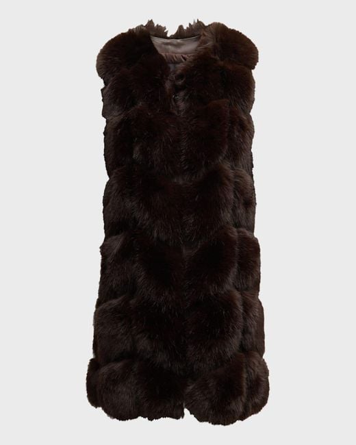 Kelli Kouri Black Lush Angled Faux Fur Vest