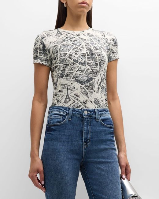 L'Agence Blue Ressi Short-sleeve Map Of Paris Tee