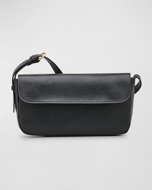 Il Bisonte Black Studio Flap Leather Shoulder Bag