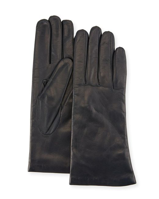 Portolano Black Cashmere-Lined Napa Leather Gloves