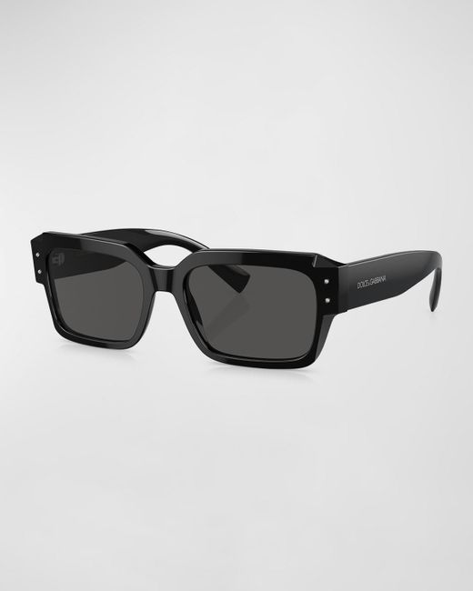 Dolce & Gabbana Black Dg4460 Acetate Rectangle Sunglasses for men