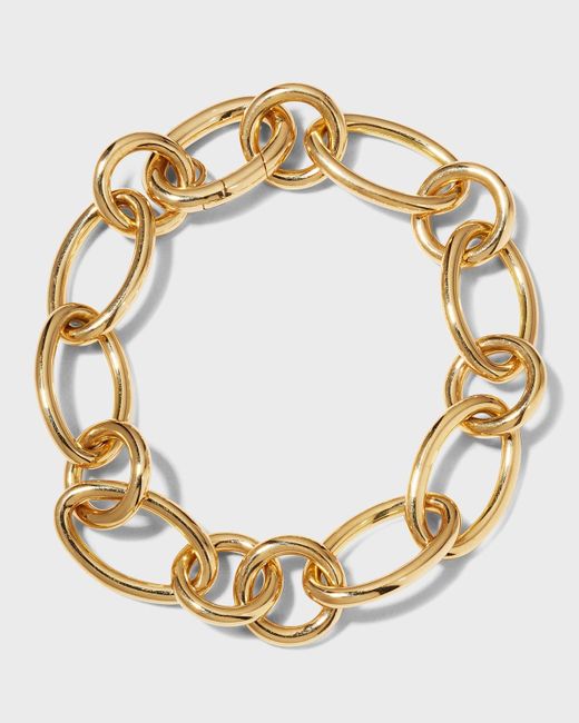 Roberto Coin Metallic Yellow Gold Alternating Oval And Round Link Bracelet, 7.5"l