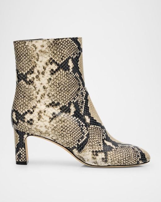 Stuart Weitzman Natural Babette-Printed Leather Booties
