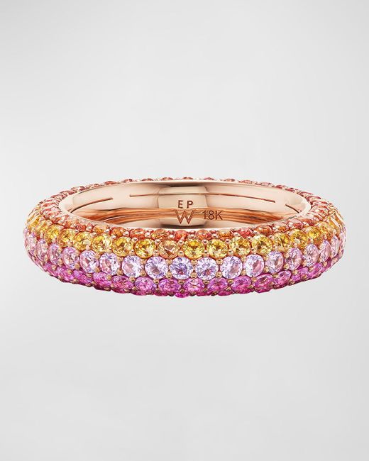 Emily P. Wheeler Pink Desert Puffy Band In 18k Rose Gold And Sapphires