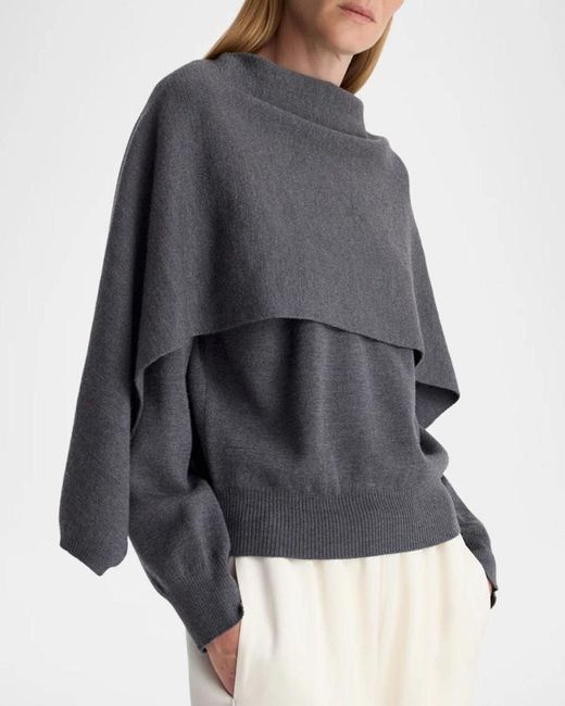 Rohe Gray Draped Cape Sweater
