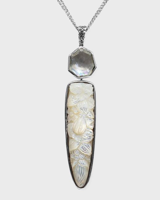 Stephen Dweck White Crystal Quartz With Mother-of-pearl Pendant Necklace