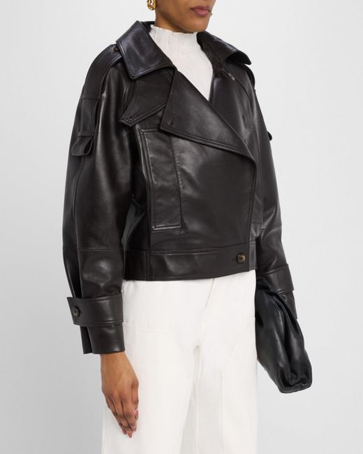 A.L.C. Black Miles Leather Utility Jacket