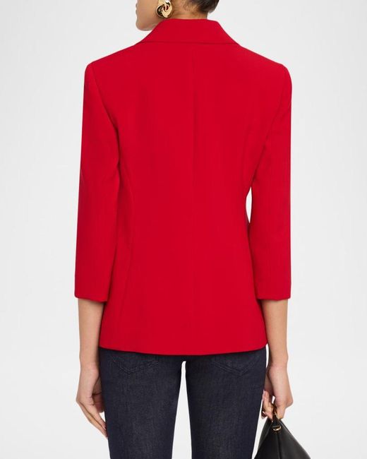 Givenchy Red Single-Breasted Blazer Jacket