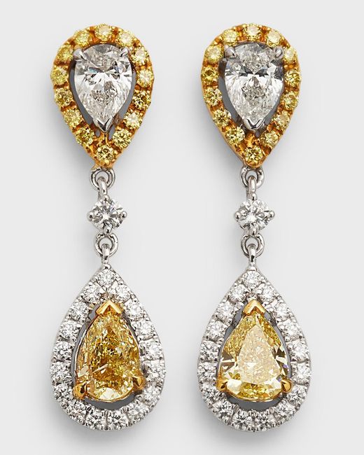 Alexander Laut Metallic Double Drop Gh/vs1 Diamond Earrings