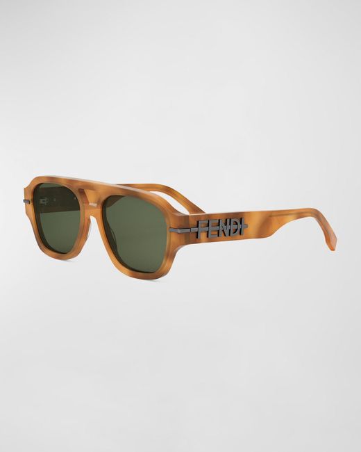 Fendi Multicolor Graphy Aviator Sunglasses for men