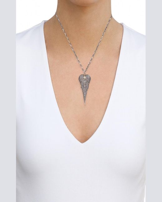 Armenta Metallic Diamond Heart Pendant Necklace