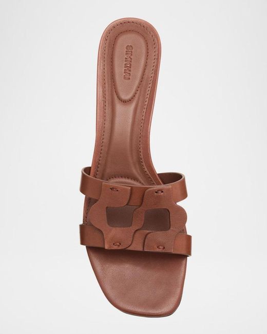 Jonathan Simkhai Brown Leather Monogram Mule Sandals