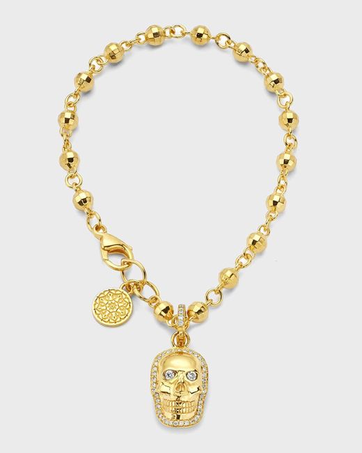 Buddha Mama Metallic 20k Small Gold Skull Pendant