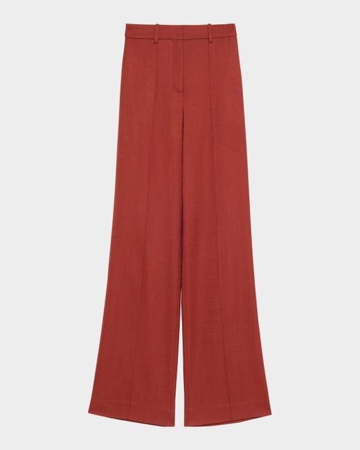 Adam Lippes Red Wyatt Stretch Canvas Wide-Leg Pants