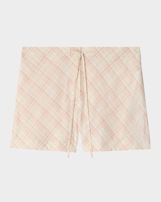 Burberry Natural Check Pajama Shorts