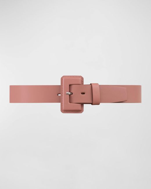 Vaincourt Paris Pink La Petite Merveilleuse Timeless Leather Belt With Covered Buckle