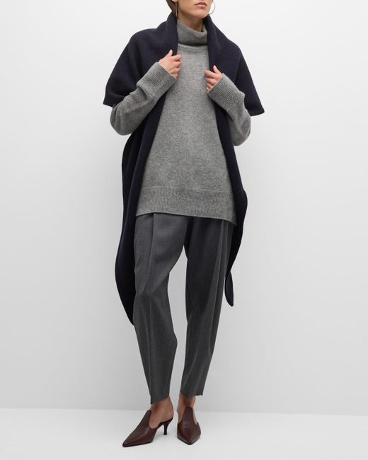 Totême  Gray Maxi Wool Triangle Scarf