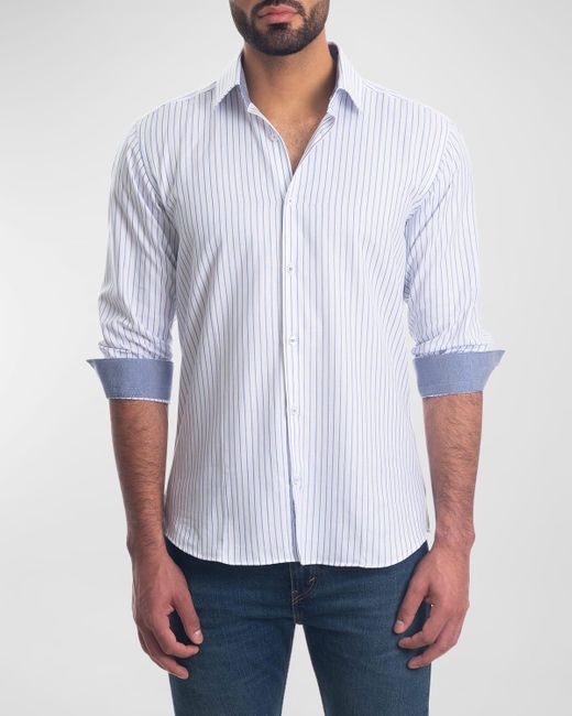 Jared Lang White Striped Button-down Shirt for men
