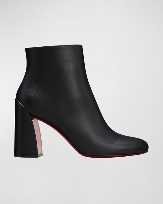 Christian Louboutin Turela Calfskin Sole Ankle Booties in Black | Lyst