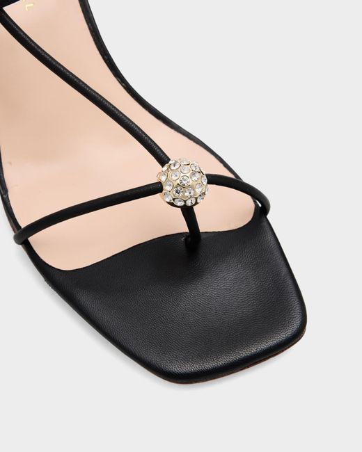 Loeffler Randall Metallic 70Mm Triana Strappy Crystal Leather Mid-Heel Sandals