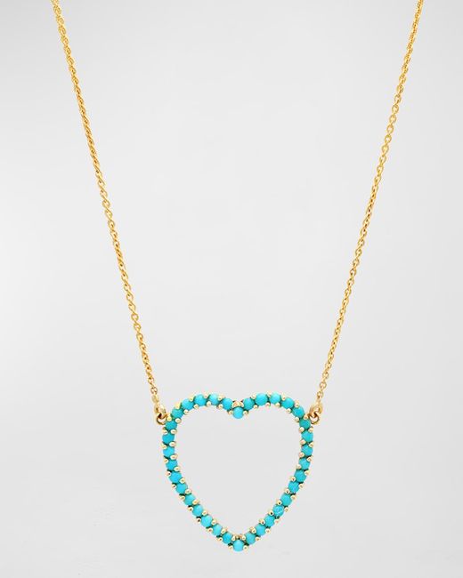 Jennifer Meyer Blue Large Open Heart Necklace