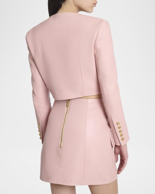 Balmain Pink Leather Jacket