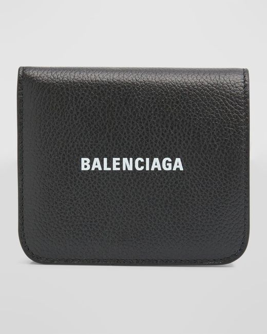 Balenciaga Black Cash Flap Coin And Card Holder