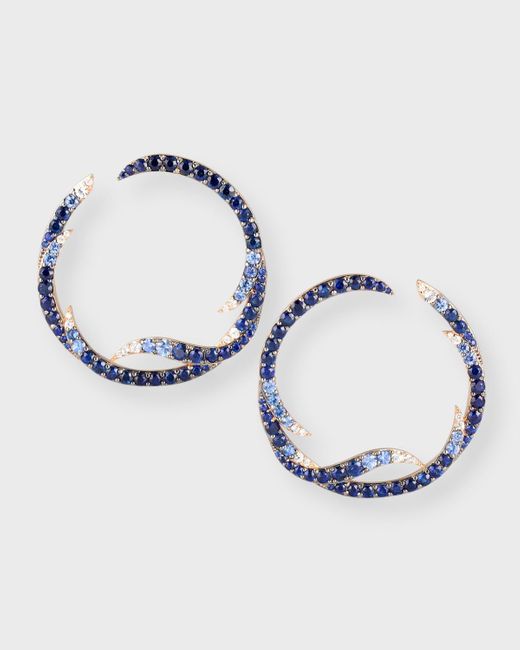 Walters Faith Metallic 18k Rose Gold, Blue Sapphire And Diamond Earrings
