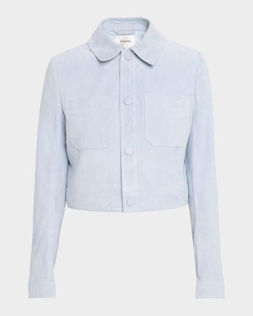 FRAME Blue The Small Suede Jacket