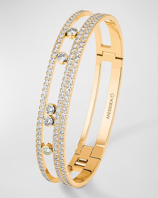 Messika Metallic Move Romane 18k Yellow Gold Diamond Pave Bracelet
