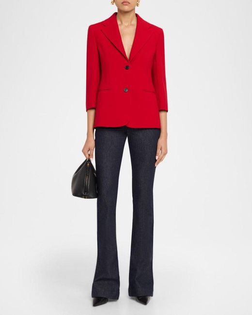 Givenchy Red Single-Breasted Blazer Jacket