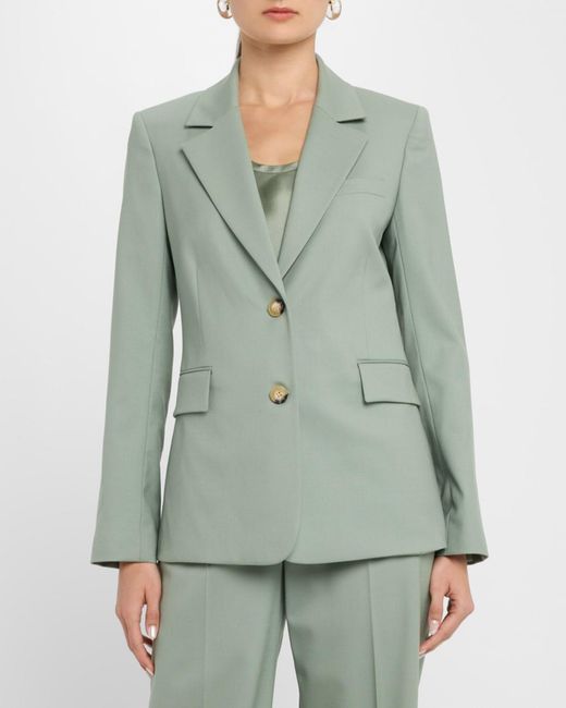 Argent Green Two-Button Seasonless Wool Blazer