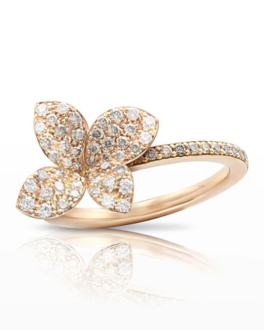 Pasquale Bruni Natural Giardini Segreti 18k Rose Gold Diamond Flower Ring