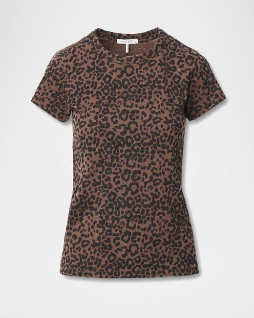Rag & Bone Brown Short-Sleeve Leopard Tee