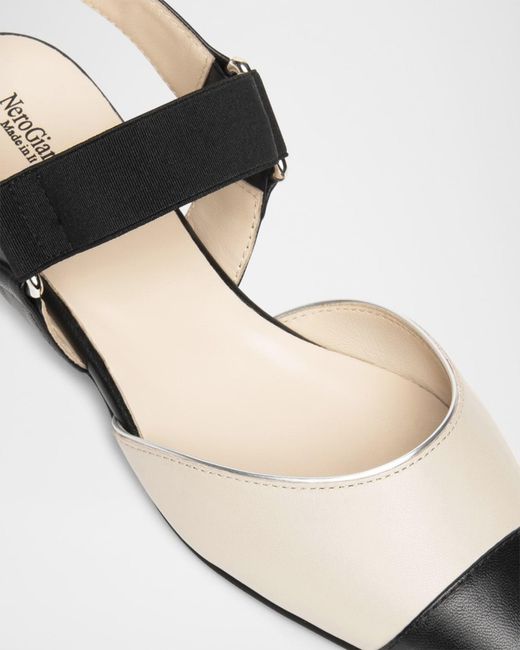 Nero Giardini Multicolor Bicolor Cap-Toe Slingback Flats