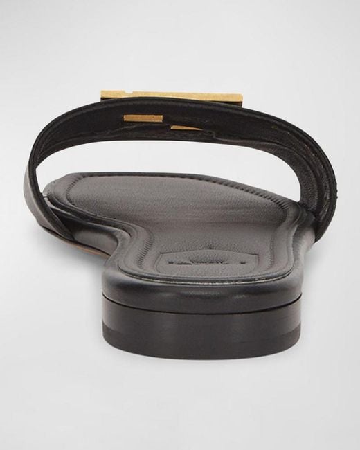 Fendi Multicolor Ffold Leather Flat Sandals