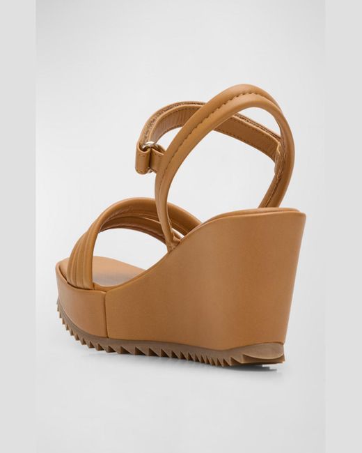 Pedro Garcia Metallic Fancy Leather Wedge Platform Sandals