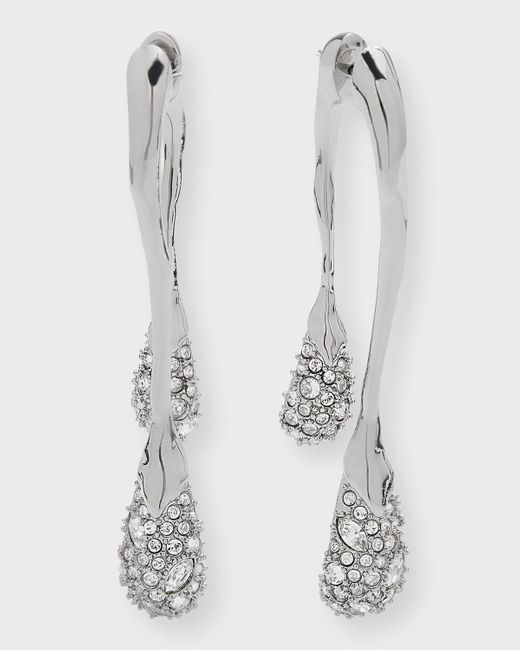 Alexis White Solanales Front-Back Double Drop Crystal Earrings