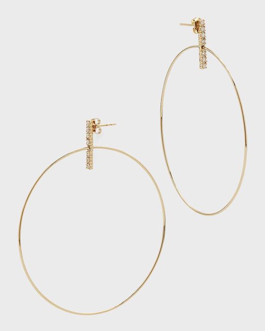 Lana Jewelry Natural Flawless Diamond Bar Stud Hoop Earrings, 60mm