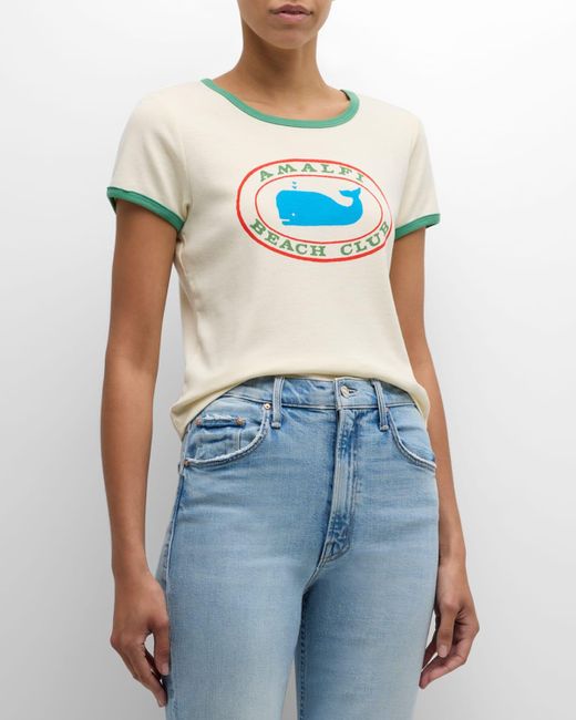 Mother Blue The Itty Bitty Ringer Cropped Tee
