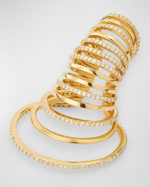 Fern Freeman Jewelry Metallic Large Multi Hoop Ear Cuff With Diamonds, Single