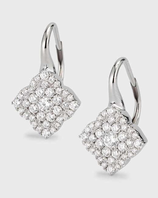 Frederic Sage Metallic 18k White Gold Medium Fleur D'amour Diamond Earrings