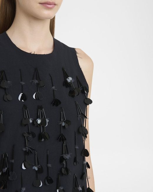 Plan C Black Sequined Tank Top